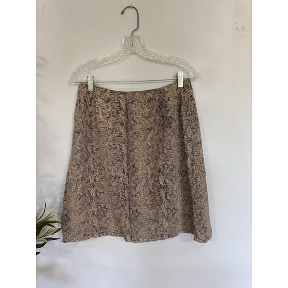 Vintage Grunge Leopard Print Skirt Womens Sm Y2K 100% Silk Office Core Mob Wife - Picture 2 of 9
